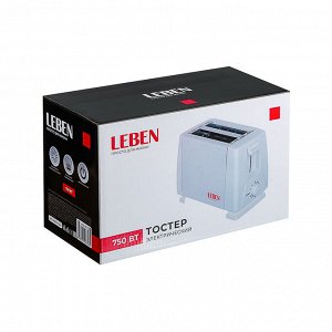 LEBEN Тостер 750Вт, 2 отдела, функция выжигания фигурки на хлебе, 6 степеней поджарки, арт.HJT-016
