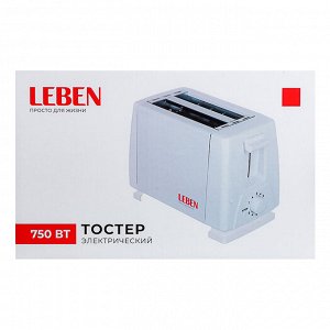 LEBEN Тостер 750Вт, 2 отдела, функция выжигания фигурки на хлебе, 6 степеней поджарки, арт.HJT-016