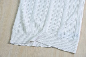 Ажурный вязаный трикотажный жилет без рукавов, белый
