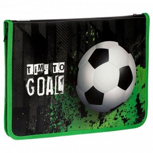 Папка для труда 1 отделение, А4, ArtSpace "Time to goal", 325*230*25мм, пластик, молния вокруг, отки