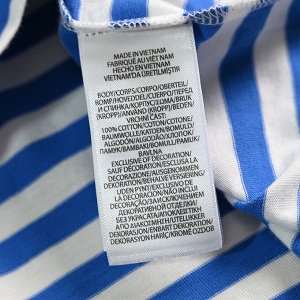 Полосатая повседневная прямая футболка с короткими рукавами, синие