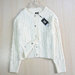 Вязаный кардиган с круглым вырезом и заниженной линией плеч с длинными рукавами, белый