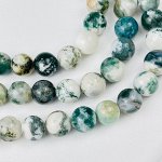 Бусины для украшений из Мохового агата (30 бусин)