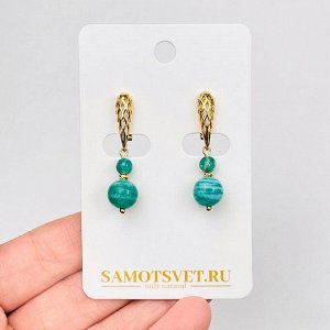 Серьги двойные из Амазонита
