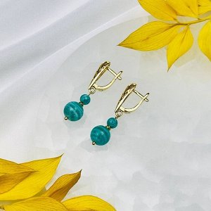 Серьги двойные из Амазонита