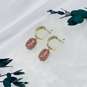 Серьги из Клубничного кварца