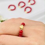 Радуга Самоцветов Кольцо на резинке из Коралла