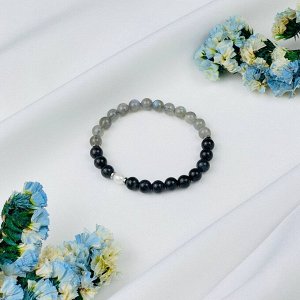 Браслет "Стихия Вода" из Лабрадора, Иолита и Жемчуга