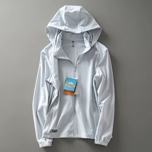 Дышащая солнцезащитная мастерка UPF 150 со съёмным капюшоном,  светло-голубой
