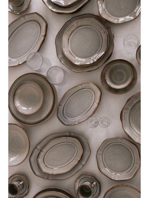 Кофейная пара Magistro Vintage, 110 мл, фарфор, серая