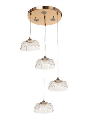 Люстра потолочный BayerLux Tanja, 28 Вт, LEd, 4000-6000К, золото, 63x41x42 см