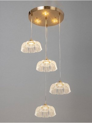 Люстра потолочный BayerLux Tanja, 28 Вт, LEd, 4000-6000К, золото, 63x41x42 см