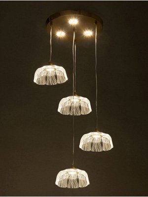 Люстра потолочный BayerLux Tanja, 28 Вт, LEd, 4000-6000К, золото, 63x41x42 см