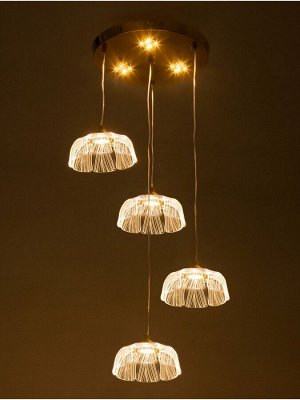 Люстра потолочный BayerLux Tanja, 28 Вт, LEd, 4000-6000К, золото, 63x41x42 см