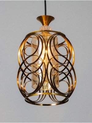 Светильник потолочный BayerLux Mathilda, 1x40 Вт, Е27, латунь, 14x14x29 см