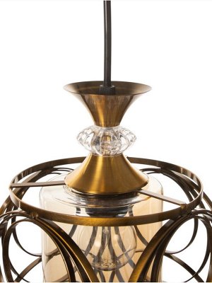 Светильник потолочный BayerLux Mathilda, 1x40 Вт, Е27, латунь, 14x14x29 см