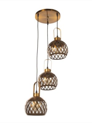 Светильник потолочный BayerLux Paula, 3x40 Вт, Е27, медь, 41x41x25 см