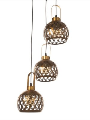 Светильник потолочный BayerLux Paula, 3x40 Вт, Е27, медь, 41x41x25 см