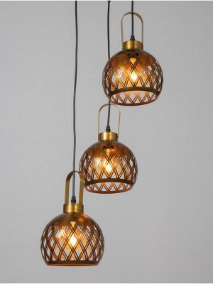 Светильник потолочный BayerLux Paula, 3x40 Вт, Е27, медь, 41x41x25 см