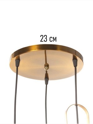 Светильник потолочный BayerLux Paula, 3x40 Вт, Е27, медь, 41x41x25 см