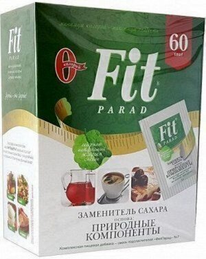 Смесь подсластителей на основе эритритола и стевии № 7, т. м. "ФитПарад", 60 шт. х 1 г, саше