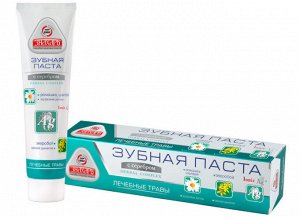 Зубная паста "Знахарь" "Лечебные травы". (в футляре). 124 гр.