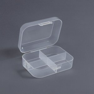 Органайзер для хранения мелочей, 4 секции, 12x9x4.5 см, прозрачный