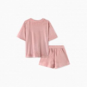 Пижама женская (футболка, шорты) KAFTAN Plushy, розовый