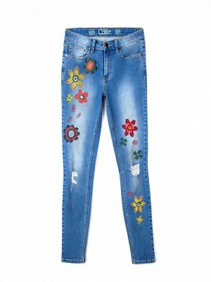 Ультрамодные джинсы Skinny с вышивкой CON-32 CON32
