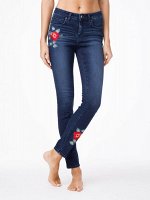 CONTE ELEGANT CONTE Ультрамодные джинсы Skinny с вышивкой и эффектом сильной поношенности Fashion CON-53 CON53