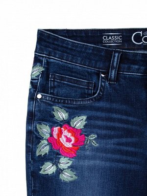 Ультрамодные джинсы Skinny с вышивкой и эффектом сильной поношенности Fashion CON-53 CON53