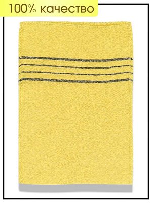 Korean Мочалка с эффектом скраба Цвет - жёлтый 14*15 см Glove Basic Exfoliating, 1 шт