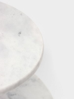 Этажёрка для фруктов и десертов Magistro Marble, 2 яруса, d=25/20x26.5 см, мрамор, белая