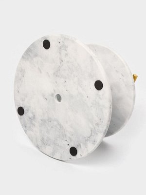 Этажёрка для фруктов и десертов Magistro Marble, 2 яруса, d=25/20x26.5 см, мрамор, белая