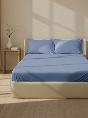 Простыня на резинке SL Home Modal 180x200+30 см, синяя