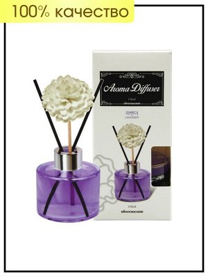 Sandokkaebi Арома диффузор для дома (стеклянный флакон + палочки / лаванда) Aroma Diffuser, 130 мл