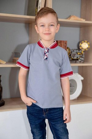 Футболка. Цвет: Серый/Синий