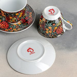 Набор чайный «Русский узор», 4 предмета, чашка 210 мл, блюдца