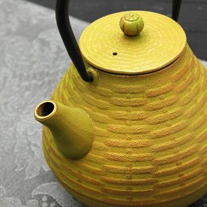Чайник с ситом 1 л "Плетение", цвет жёлтый