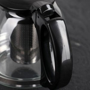 Чайник заварочный «Фиона», с металлическим ситом, 1,1 л, цвет чёрный