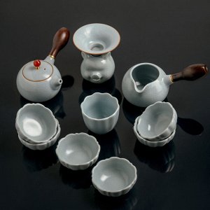 Набор для чайной церемонии 11пр "Небо"чайник 200мл,6 пиал 50мл,чахай 150мл,сито,стакан 120мл   44913