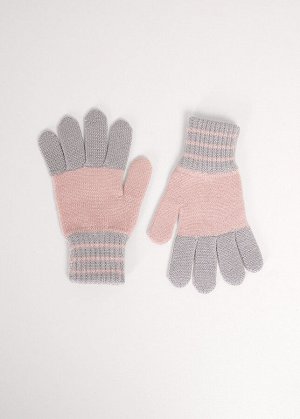 Перчатки. Цвет: серый/св.розовый