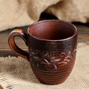 Чашка "Чайная", декор, красная глина, 0,3 л