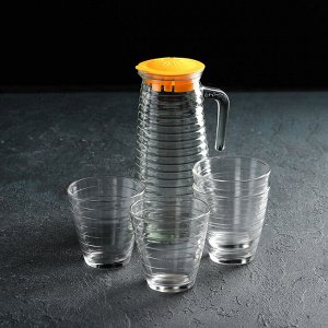Набор питьевой «Радуга», 5 предметов: графин 0,8 л, 4 стакана, 220 мл, цвет МИКС