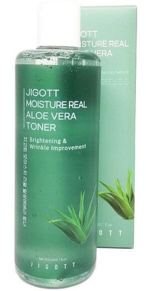 Тонер для лица увлажняющий с экстрактом алоэ вера Jigott Moisture Real Aloe Vera Toner 300мл