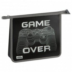 Папка для тетрадей, 2 отделения, А5, ArtSpace "Game Over", пластик, на молнии, для геймеров