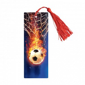 Закладка для книг 3D с линейкой, 150х55мм, ArtSpace "Fire ball", декоративный шнурок, яркий аксессуар для чтения