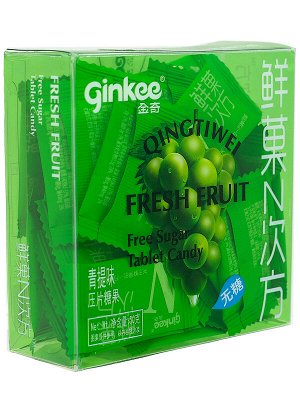 Lotte Леденцы освежающие (Фростиксы) без сахара Ginkee Fresh Fruit со вкусом винограда 30шт, 50г