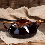 Чайник для заварки &quot;Плоский&quot;, коричневый, 0.8 л