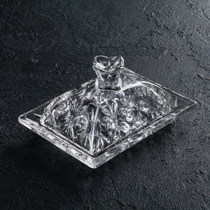 Маслёнка Доляна «Семицвет», 15,5*11,5*8 см, стекло